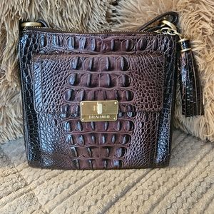 BRAHMIN | Mimosa Dark Brown/Black Crossbody Bag w/Tassel